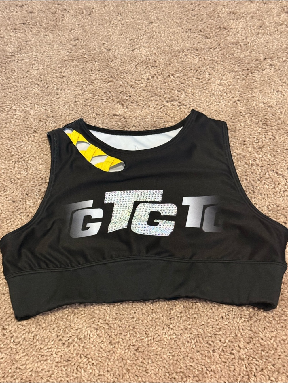 Top Gun Rebel Black Crop Sports Bra YXL